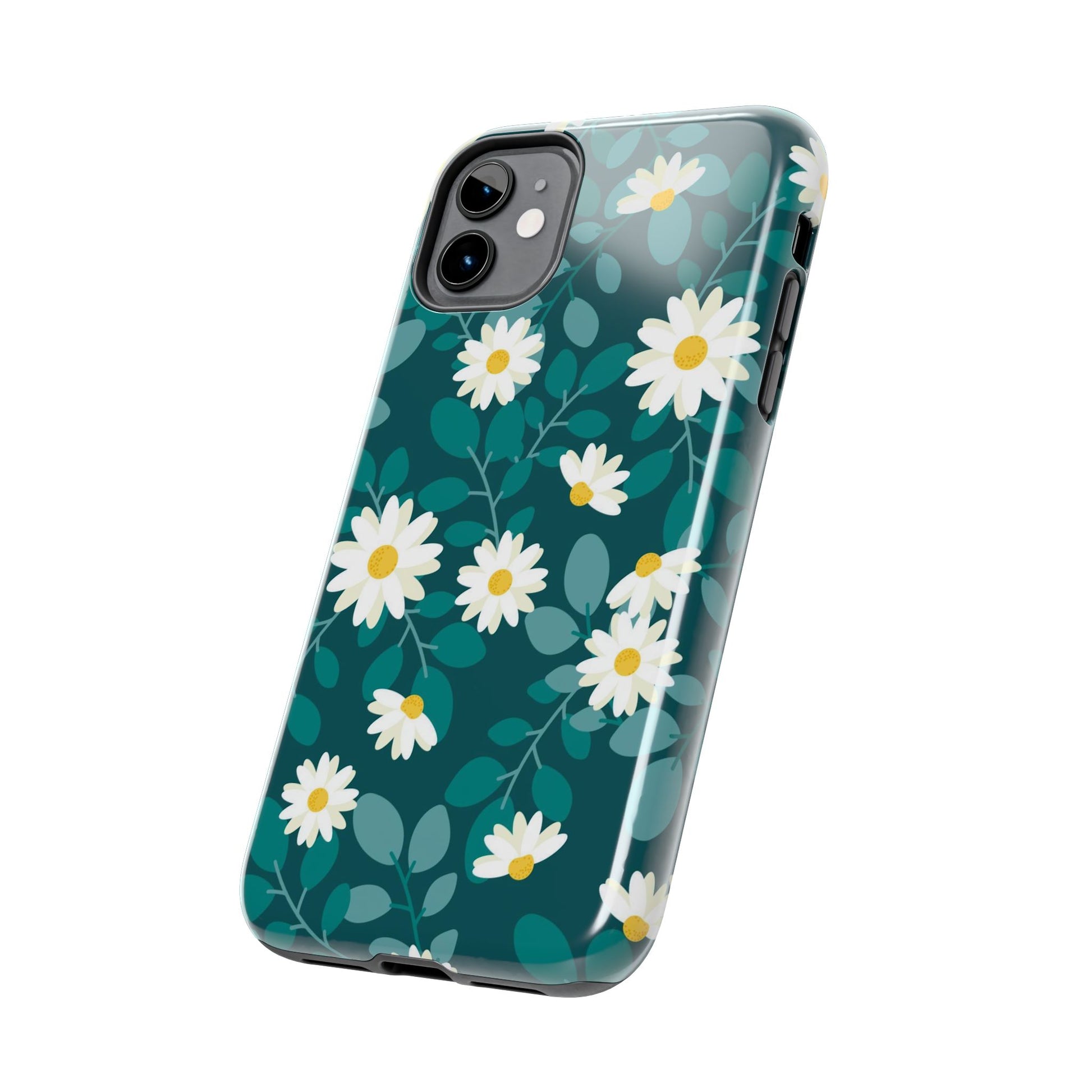 cute white daisy flower flat style seamless pattern Tough Phone Cases