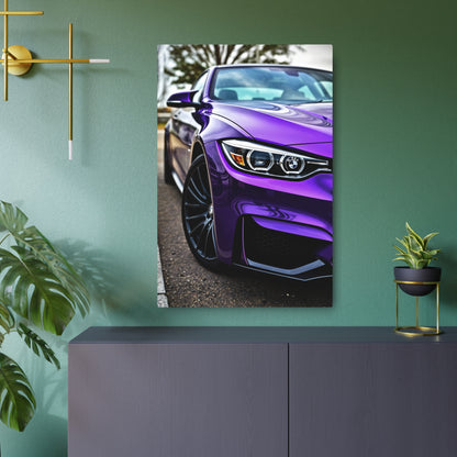 Stunning Purple Car Metal Sign - Perfect Wall Decor for Car Enthusiasts 24" x 36" (Vertical) 0.12''