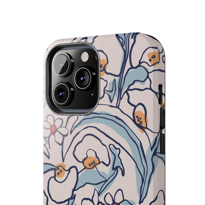 hand-drawn flower sketch Tough Phone Cases