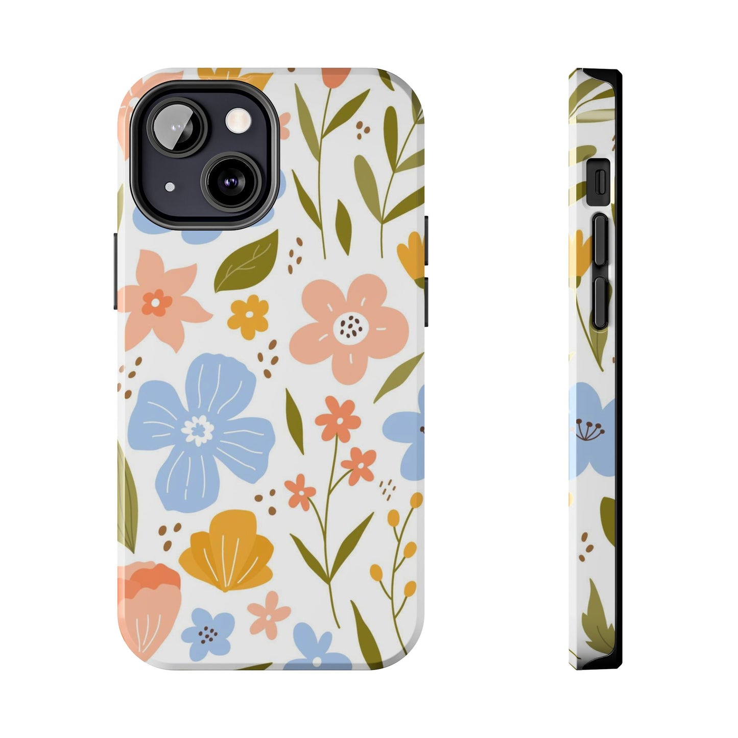 Big collection of blooming flowers, twigs and leaves Tough Phone Cases iPhone 13 Mini