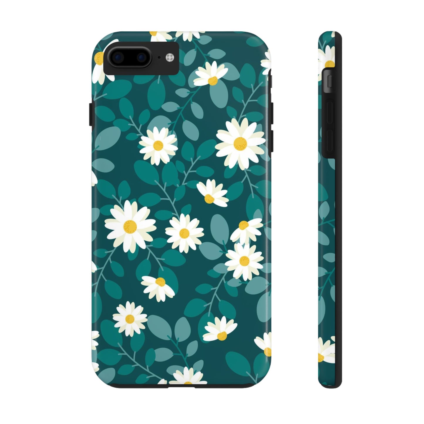 cute white daisy flower flat style seamless pattern Tough Phone Cases iPhone 7 Plus, iPhone 8 Plus