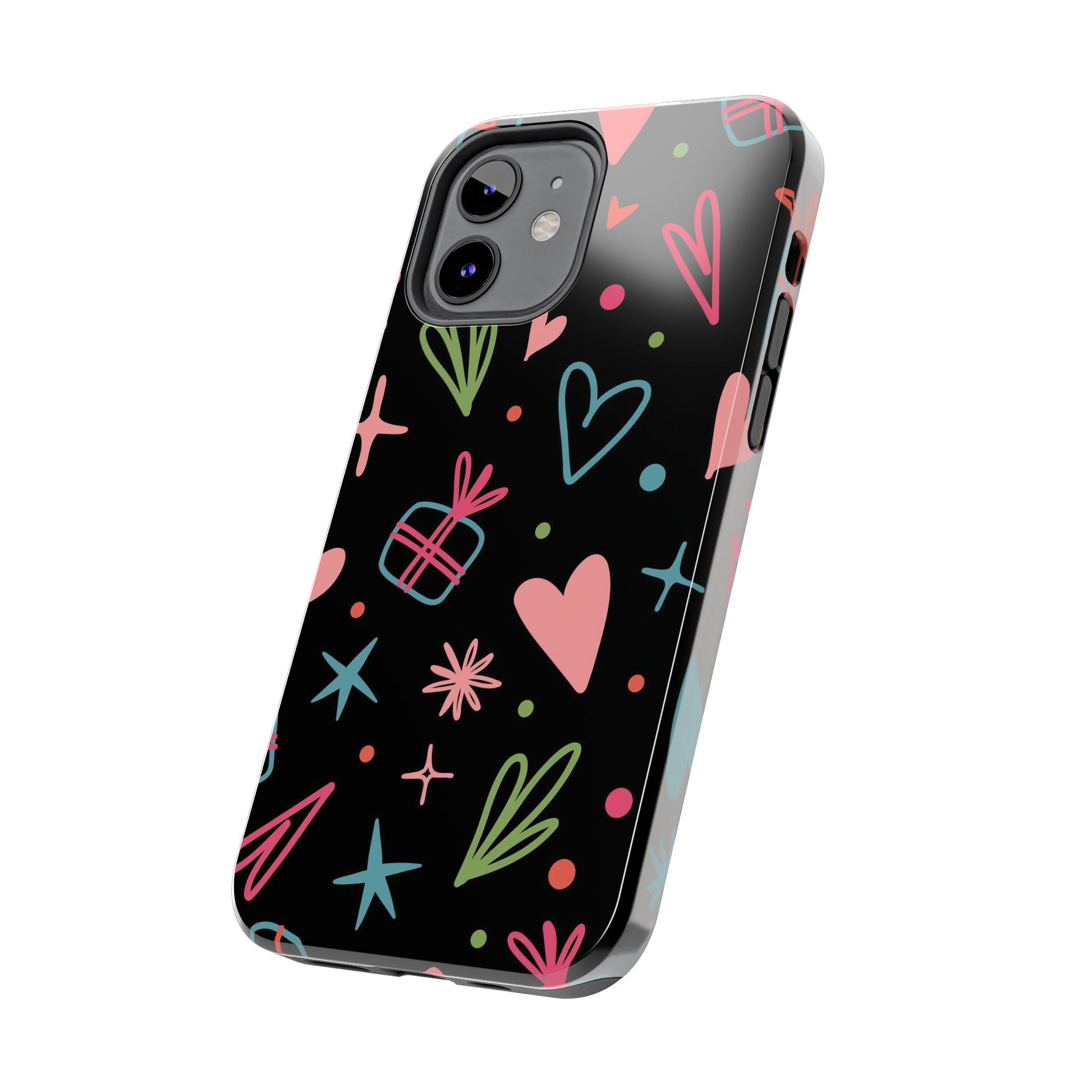 Valentine Day Doodle seamless pattern Tough Phone Cases