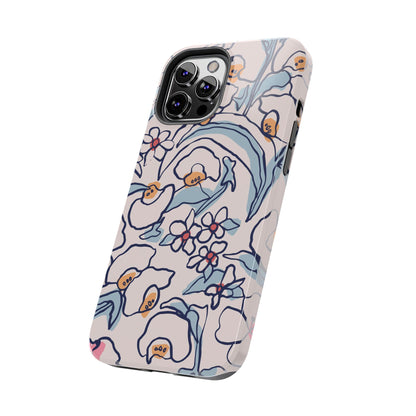 hand-drawn flower sketch Tough Phone Cases