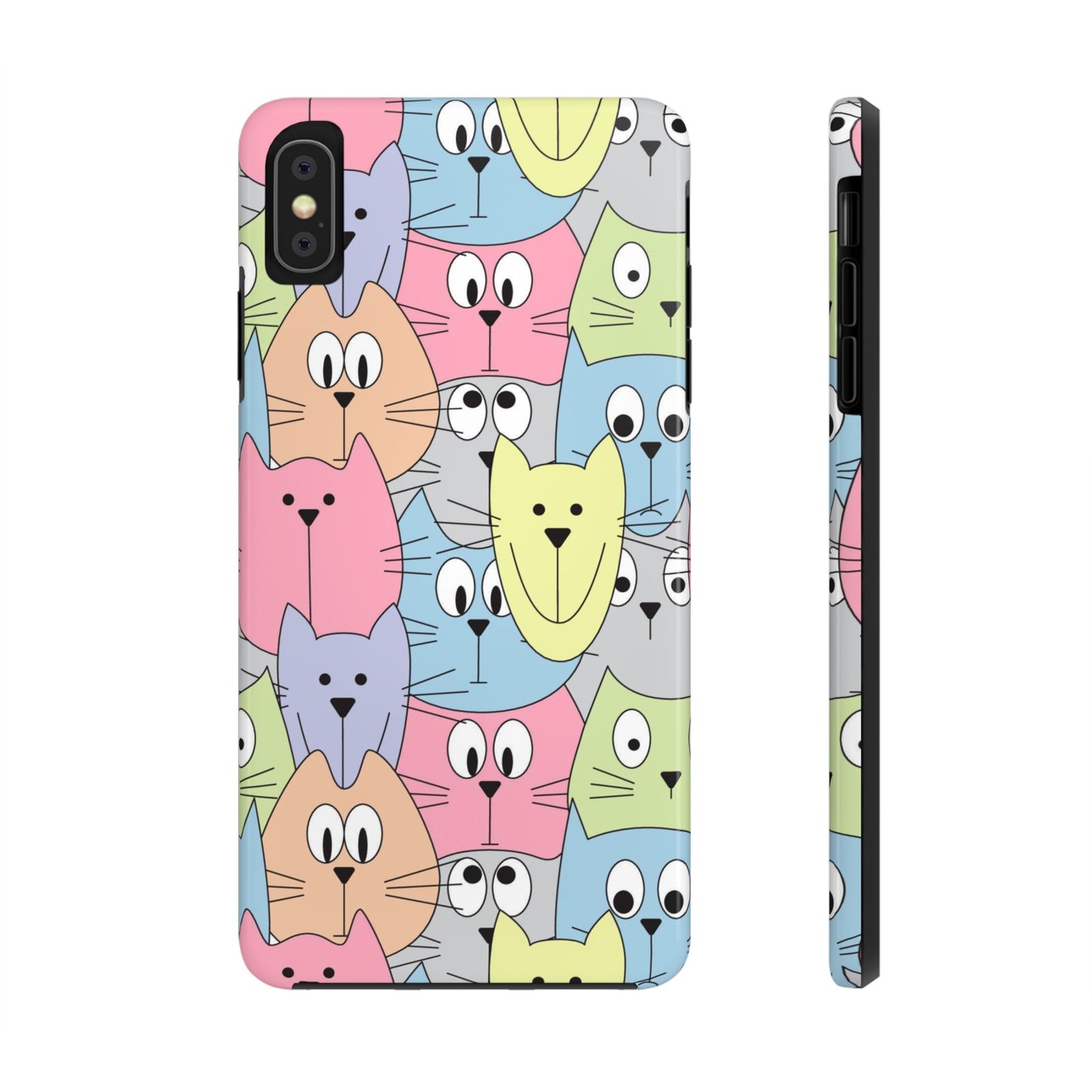 Hand drawn cute cats faces Tough Phone Cases iPhone XS MAX