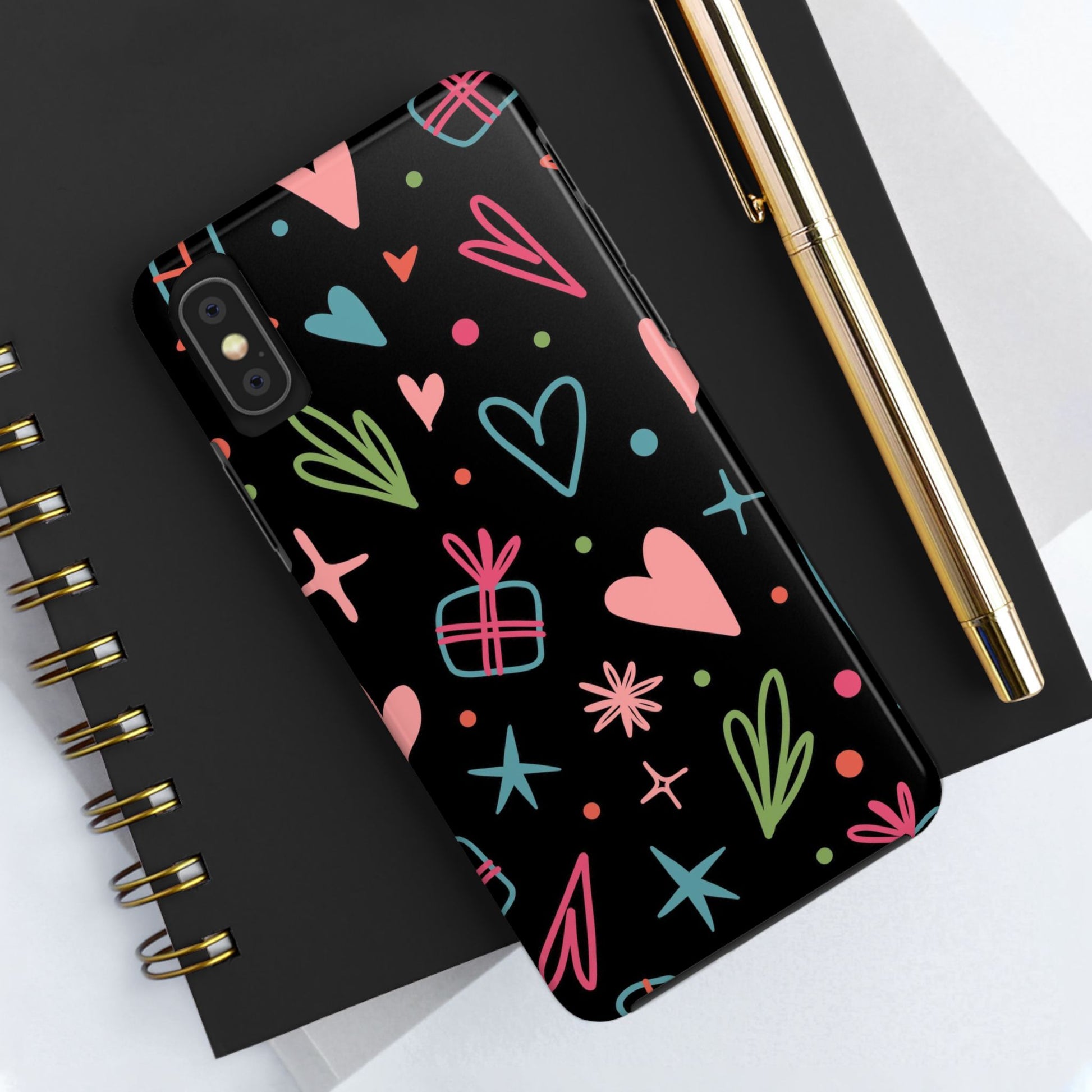 Valentine Day Doodle seamless pattern Tough Phone Cases