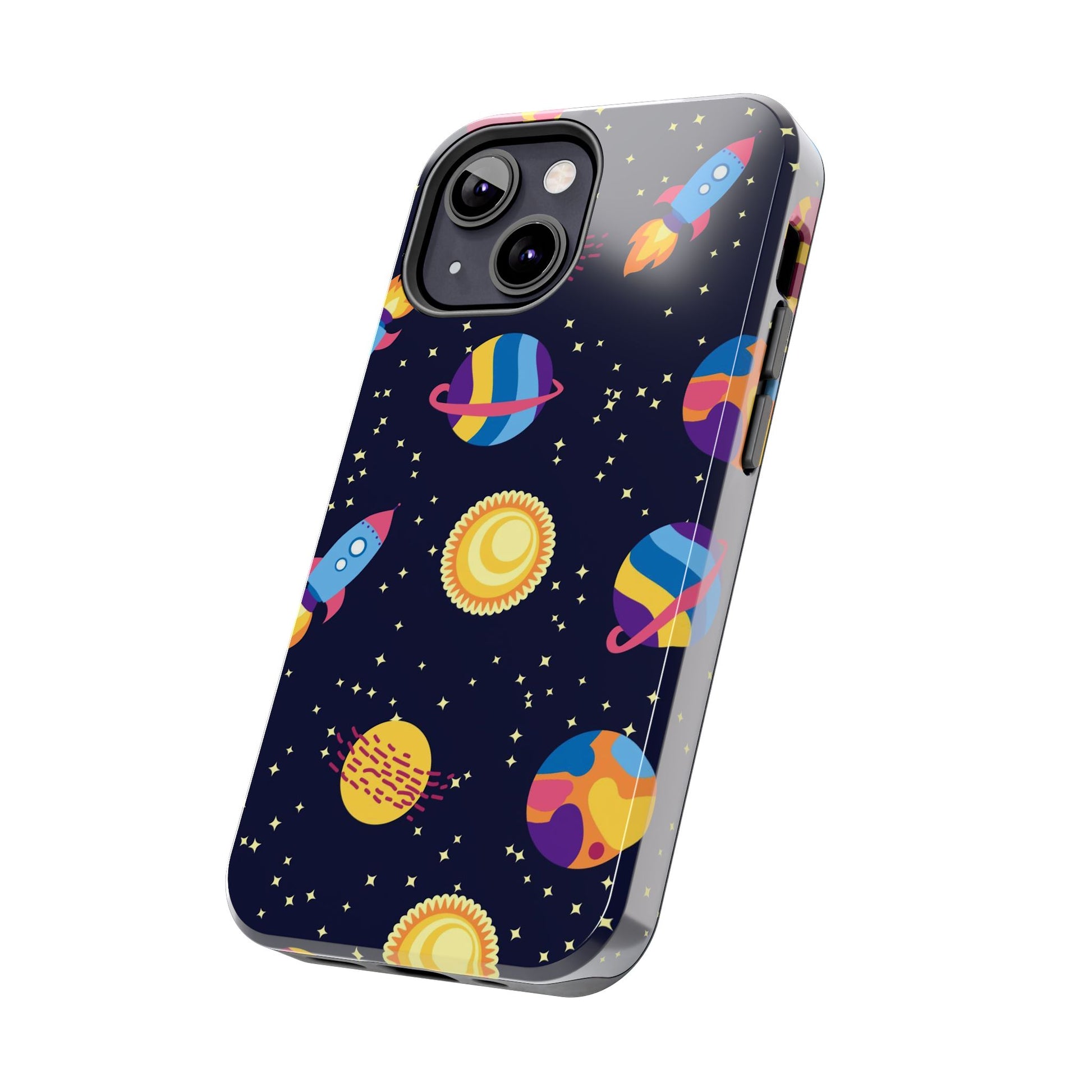 Seamless space pattern. Planets, rockets Tough Phone Cases