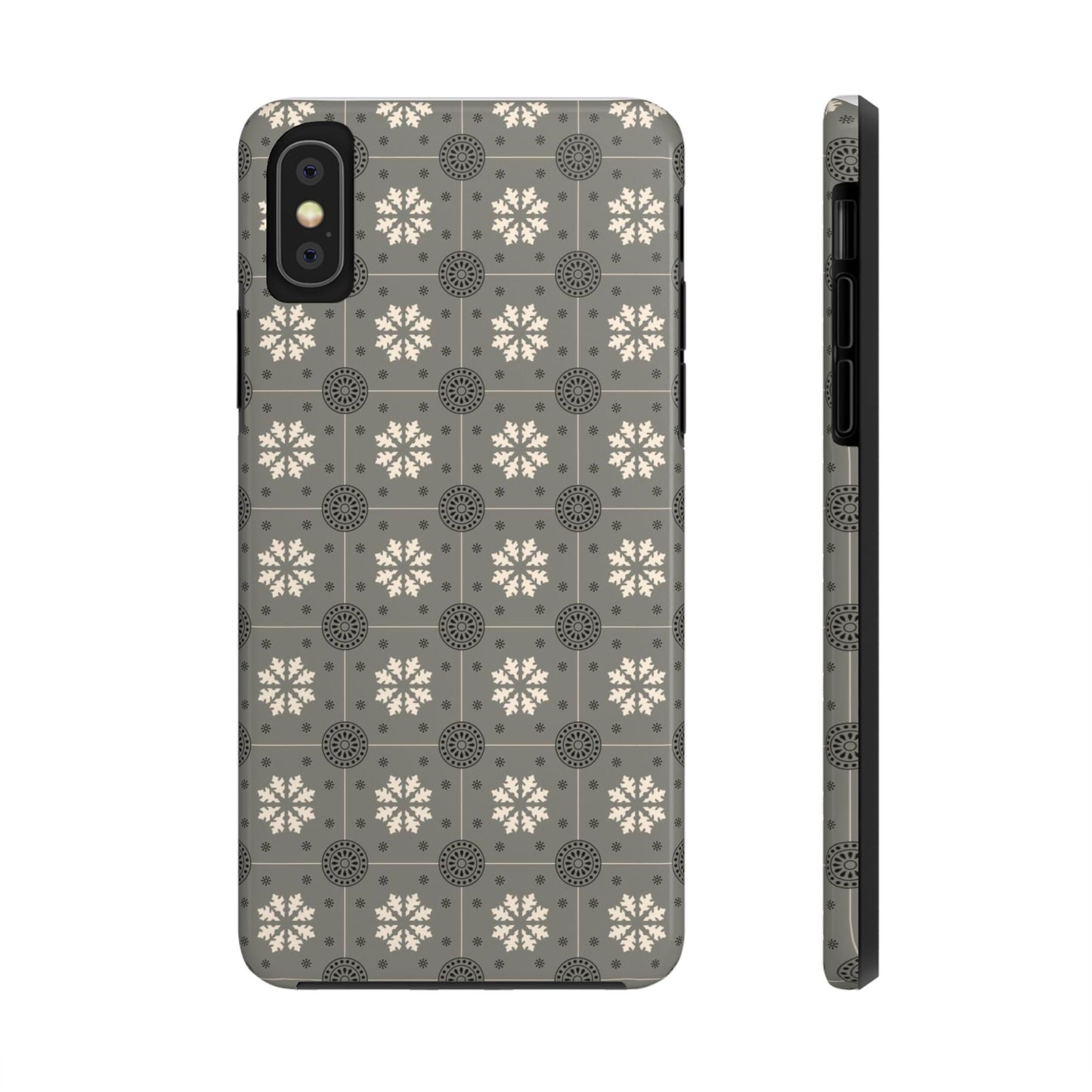 Grey Mosaic Pattern Tough Phone Cases iPhone XS