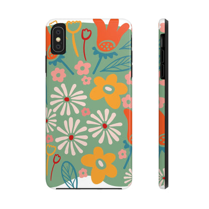 flowers in trendy retro Tough Phone Cases iPhone XS MAX