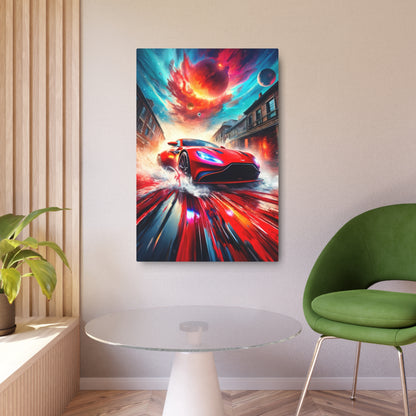 Ignition of the Cosmos: A Supernova of Speed and Color Metal Art Sign