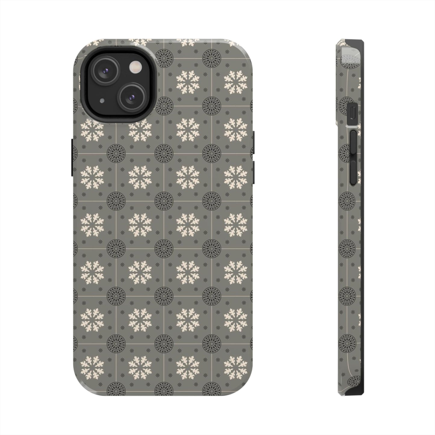 Grey Mosaic Pattern Tough Phone Cases iPhone 14 Plus