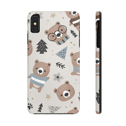 Scandinavian Teddy Bear Seamless Pattern Tough Phone Cases iPhone XS MAX