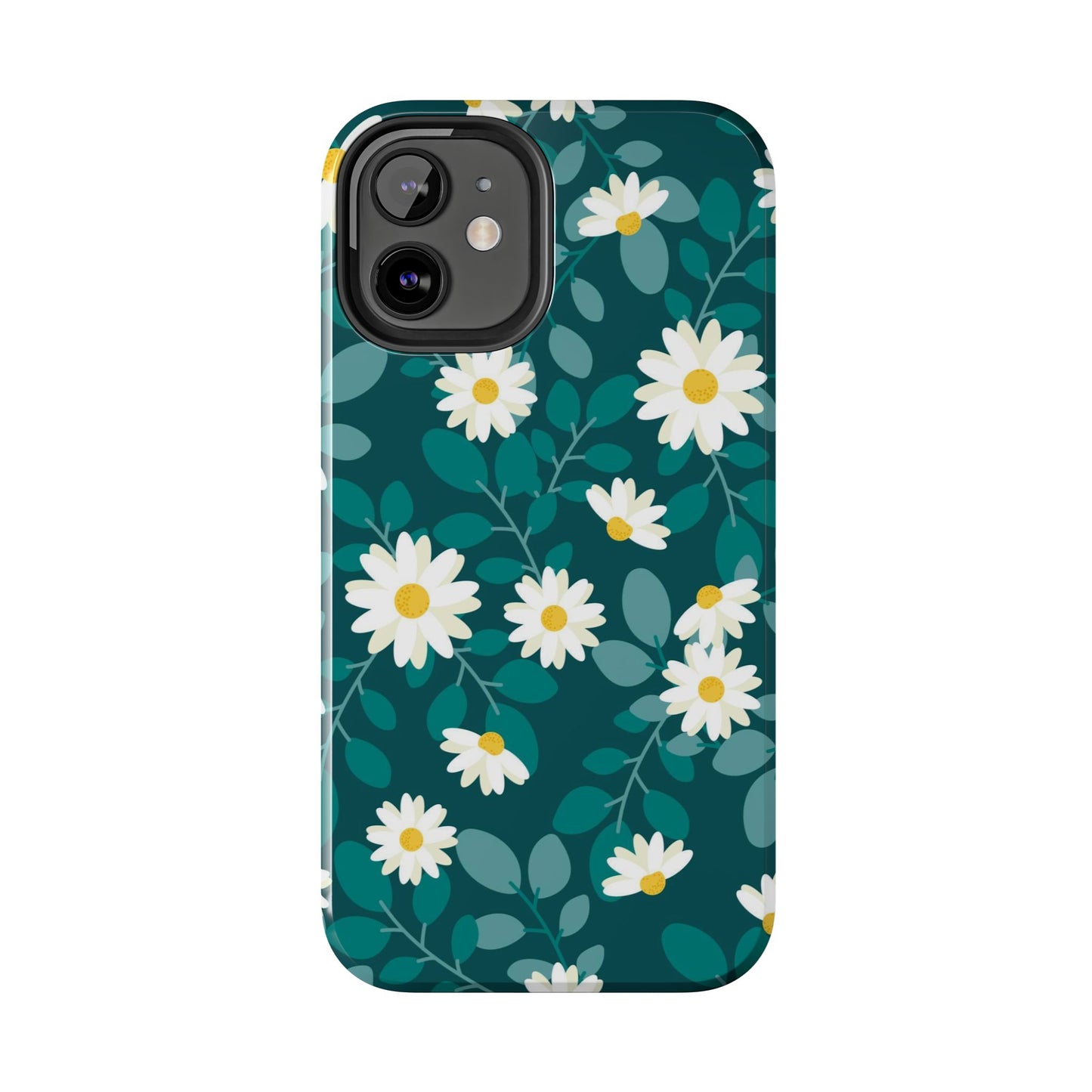 cute white daisy flower flat style seamless pattern Tough Phone Cases