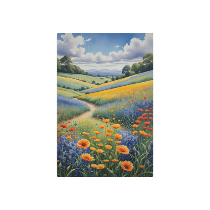 Fields of Gold and Sapphire Metal Art Sign