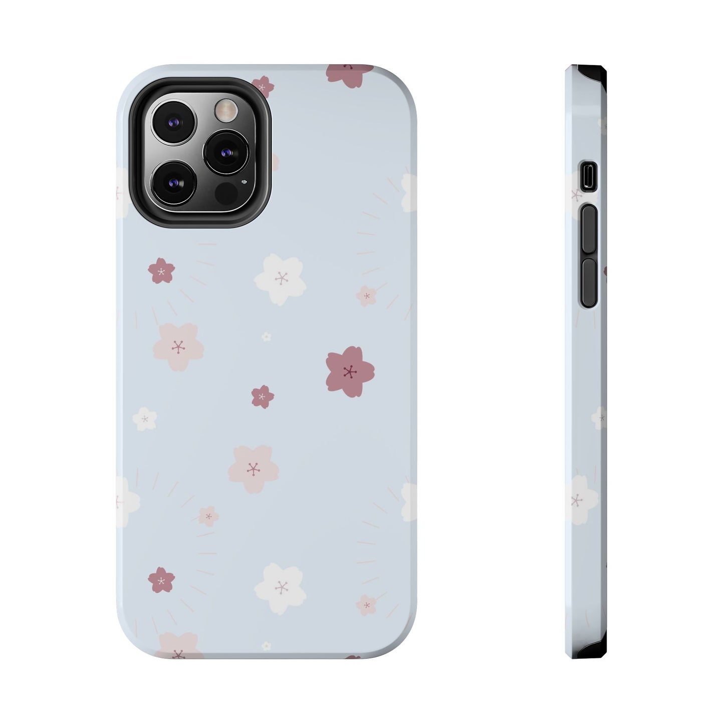 seamless cute lovely pink and white cherry blossom Tough Phone Cases iPhone 12 Pro