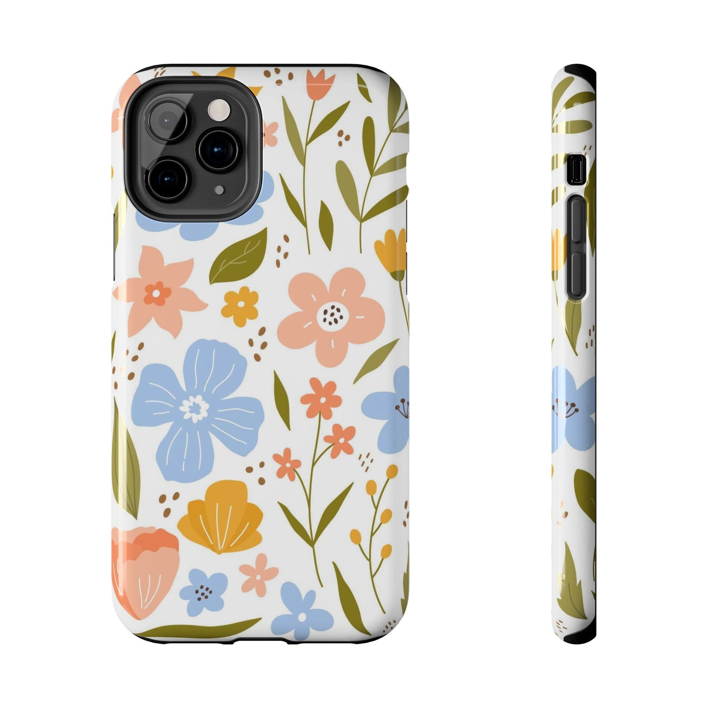 Big collection of blooming flowers, twigs and leaves Tough Phone Cases iPhone 11 Pro