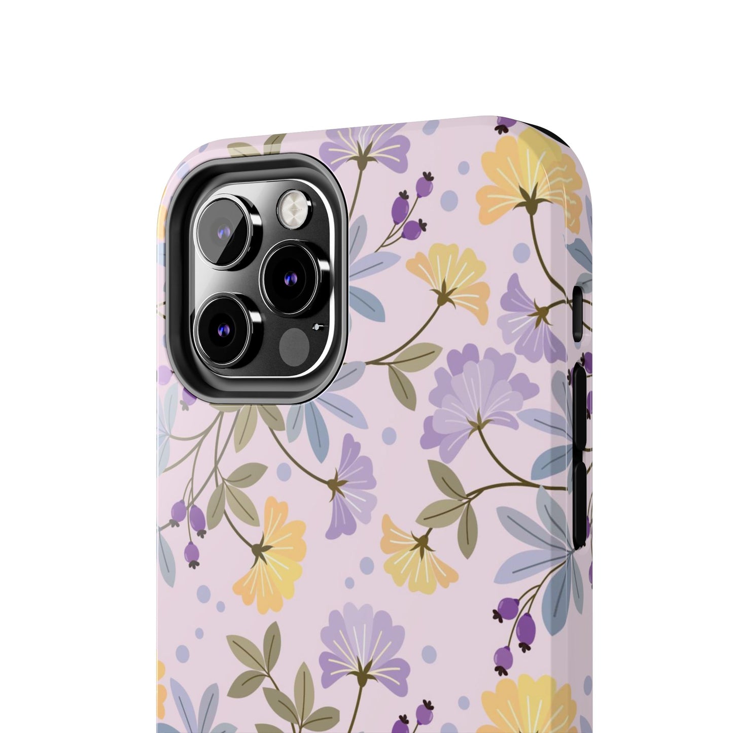 Blooming yellow and purple flowers Tough Phone Cases