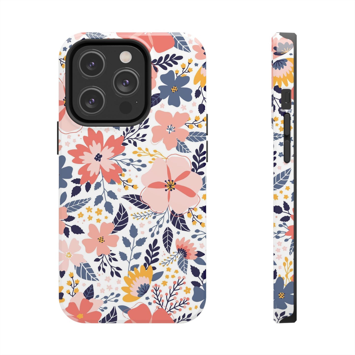 seamless pattern with abstract flowers Tough Phone Cases iPhone 14 Pro