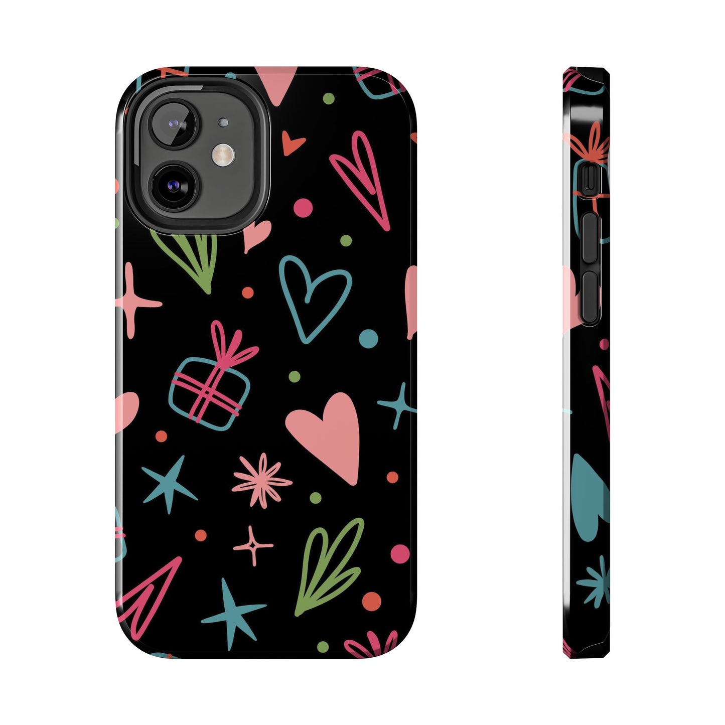 Valentine Day Doodle seamless pattern Tough Phone Cases iPhone 12 Mini