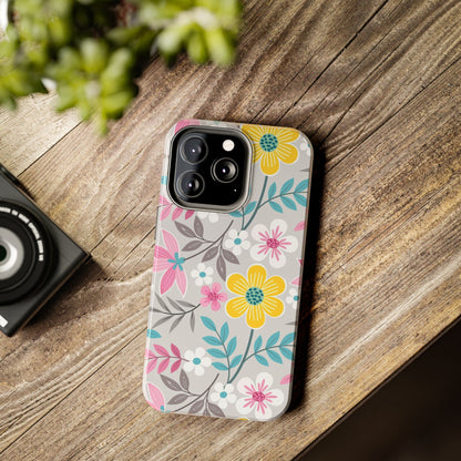 Colorful flowers and leaf Tough Phone Cases