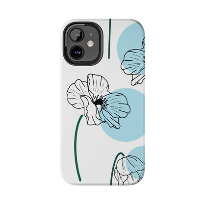 Hand drawn Blue Flower abstract Tough Phone Cases