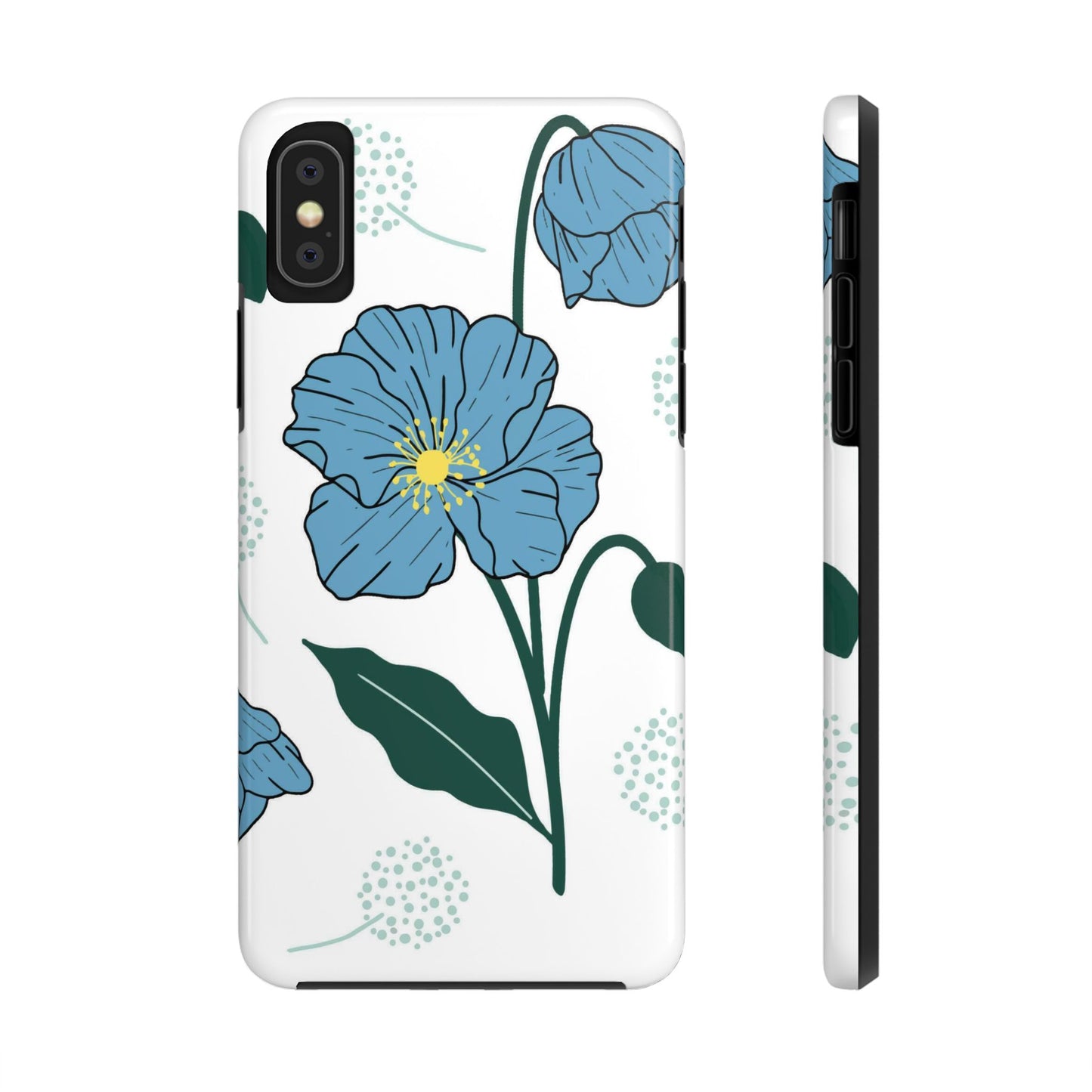 Hand drawn Blue Flower abstract Tough Phone Cases iPhone X