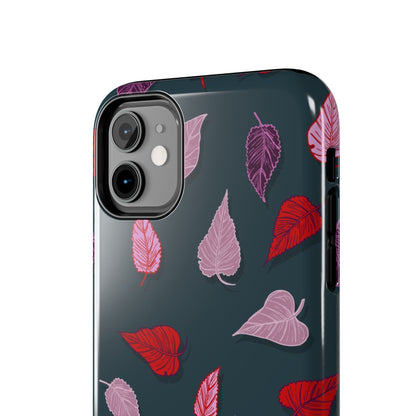 seasonal autumn fallen yellowed leaves Tough Phone Cases