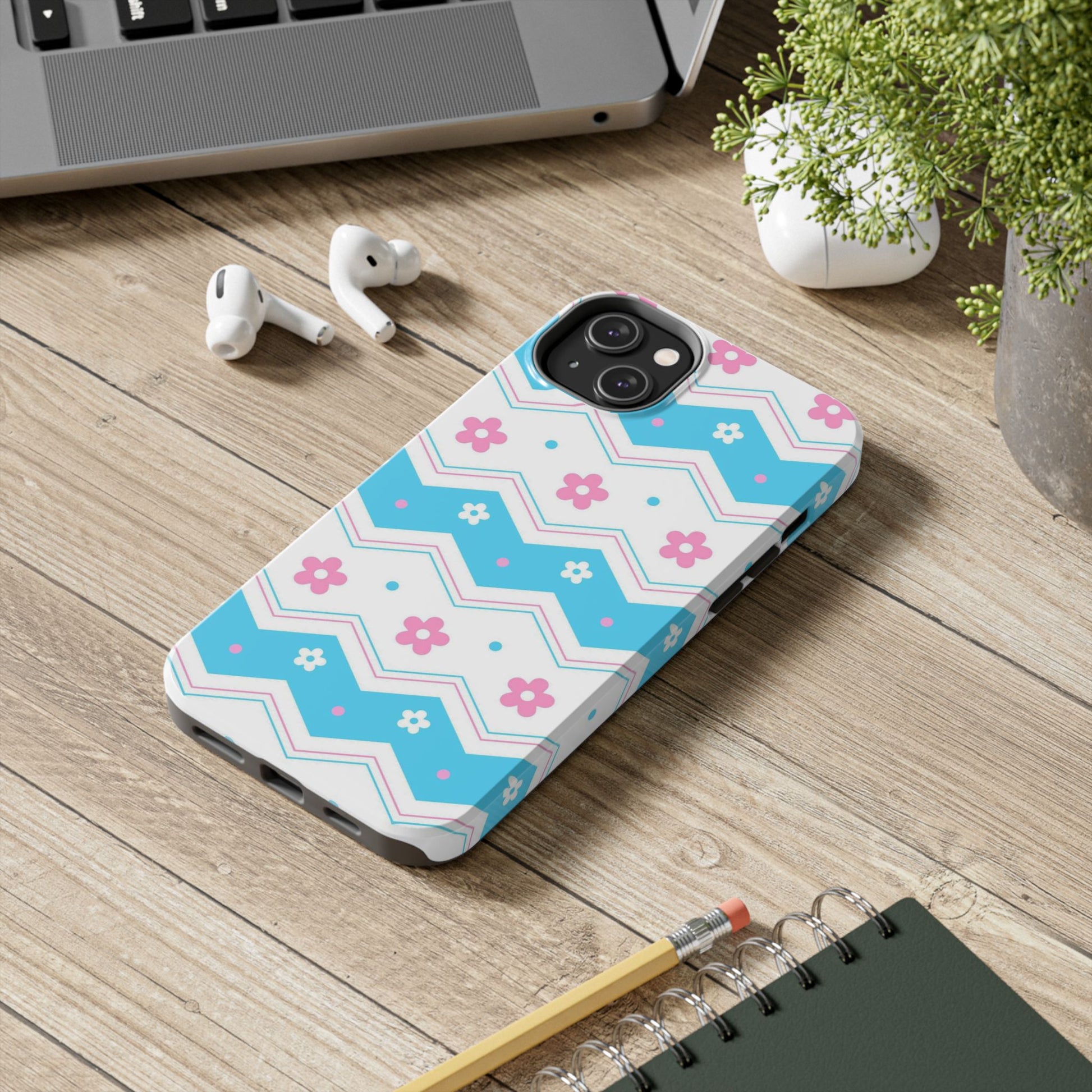 Rainbow Pink Blue Pastel Flower Tough Phone Cases