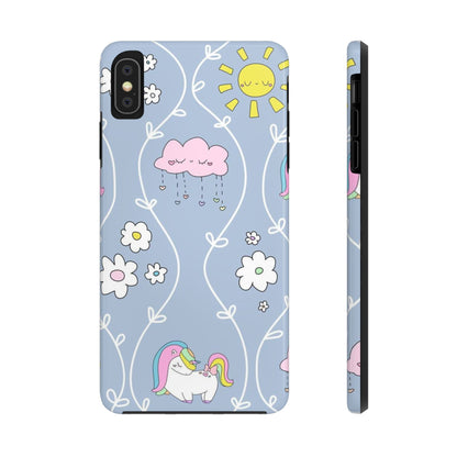 Cute little unicorn heart flower sun cloud Tough Phone Cases iPhone XS MAX