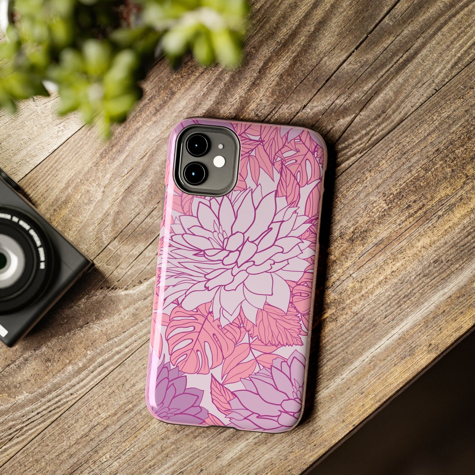 Marigold flowers and leaves Tough Phone Cases