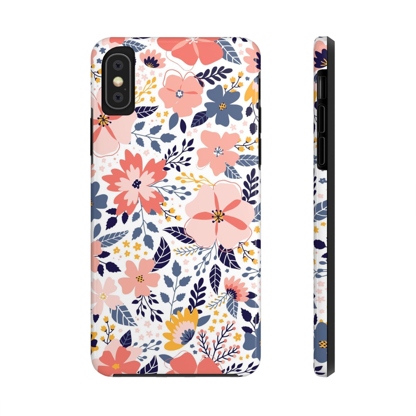 seamless pattern with abstract flowers Tough Phone Cases iPhone XS