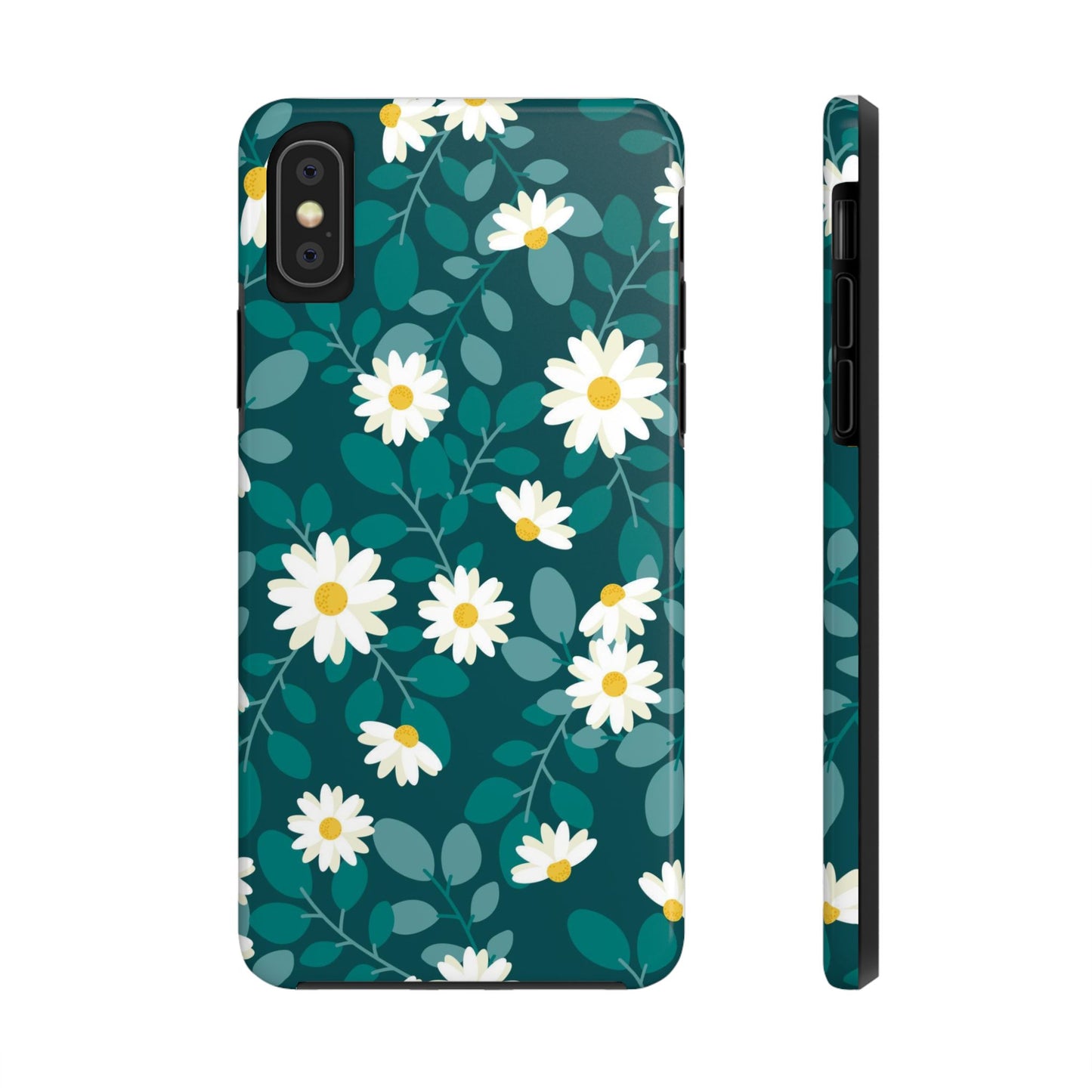 cute white daisy flower flat style seamless pattern Tough Phone Cases iPhone XS