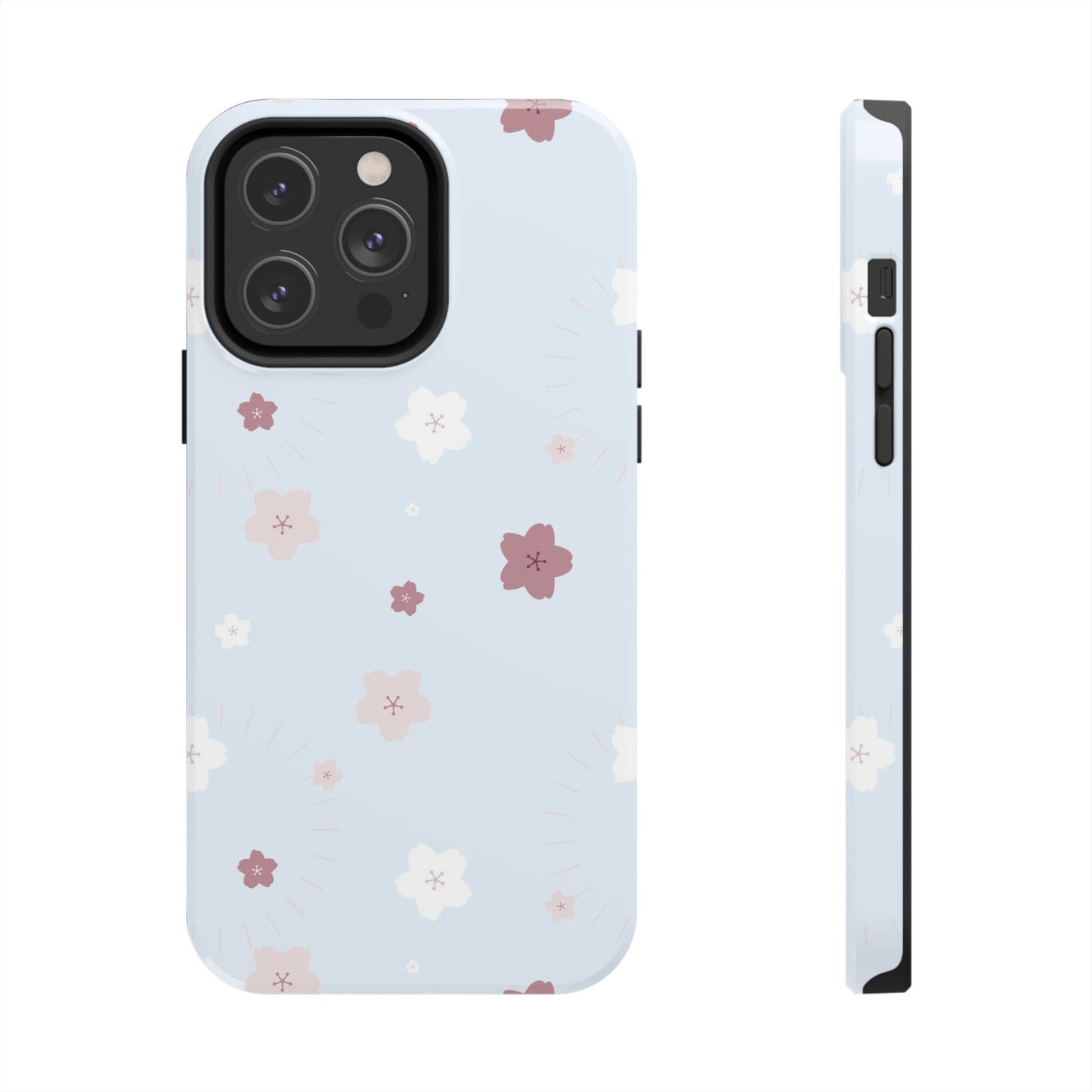 seamless cute lovely pink and white cherry blossom Tough Phone Cases iPhone 14 Pro Max