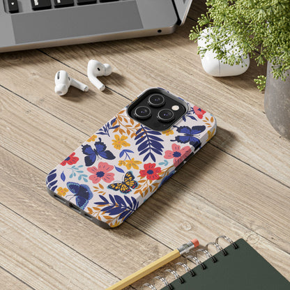 Seamless pattern with butterflies and flowers Tough Phone Cases