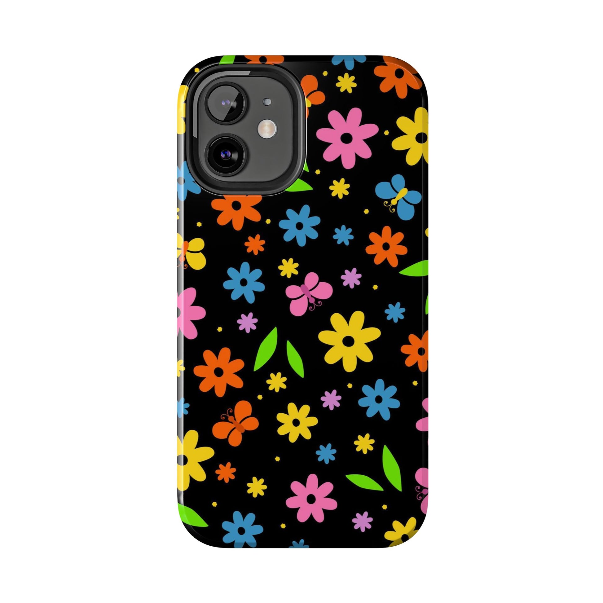 Cute pattern with simple flowers and butterflies. Tough Phone Cases