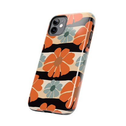 Retro groovy flowers seamless pattern Tough Phone Cases