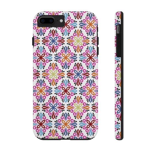 Vintage pattern on bright grey Tough Phone Cases iPhone 7 Plus, iPhone 8 Plus