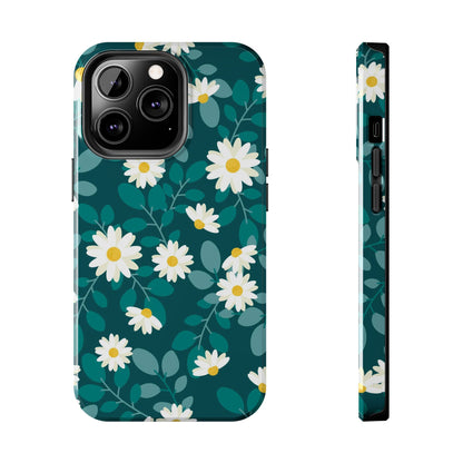 cute white daisy flower flat style seamless pattern Tough Phone Cases iPhone 13 Pro