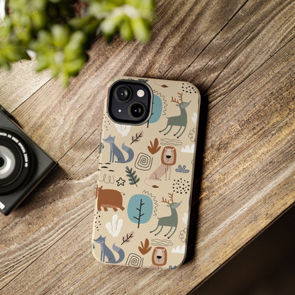 seamless pattern with cute animal Tough Phone Cases