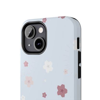 seamless cute lovely pink and white cherry blossom Tough Phone Cases