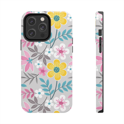 Colorful flowers and leaf Tough Phone Cases iPhone 14 Pro Max