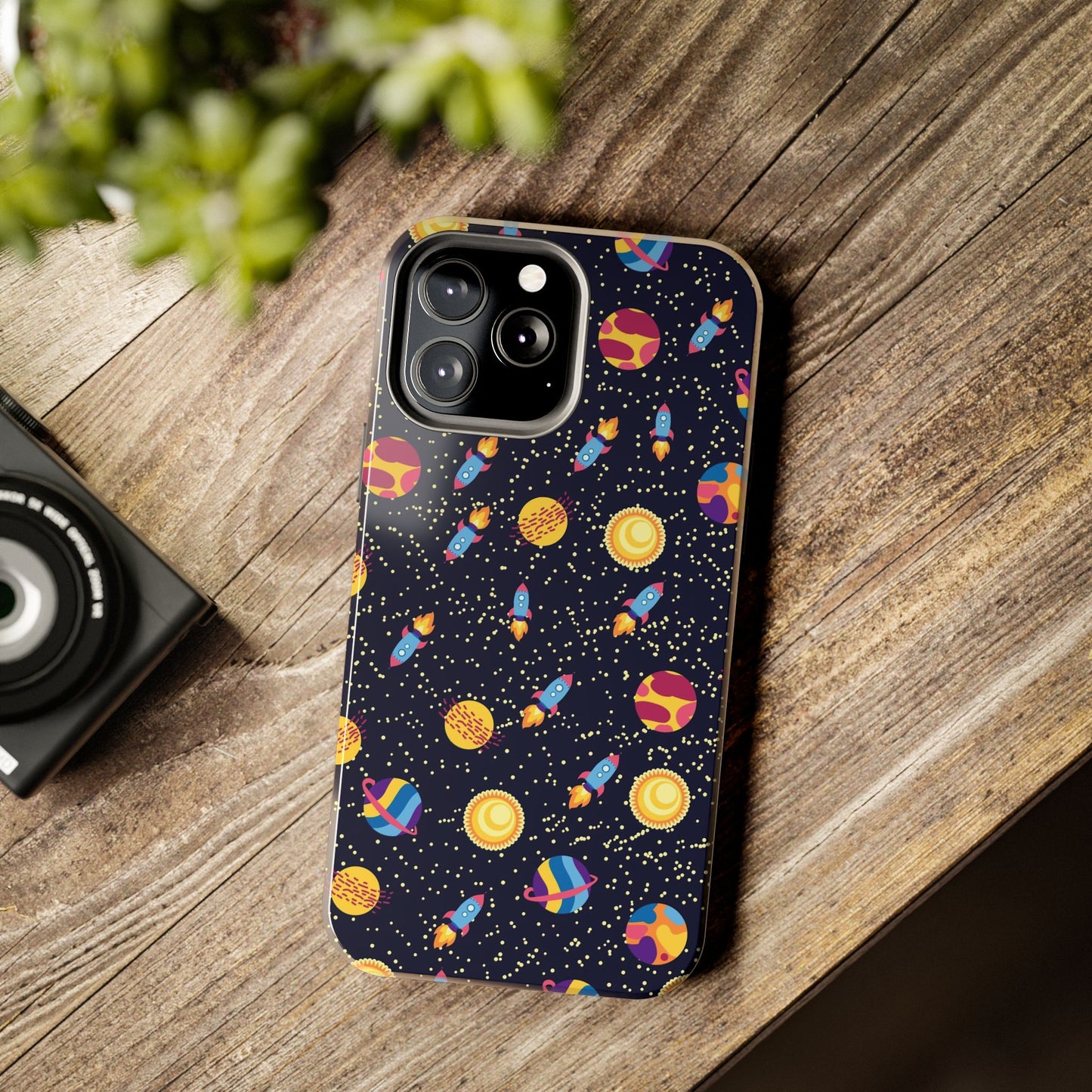 Seamless space pattern. Planets, rockets Tough Phone Cases