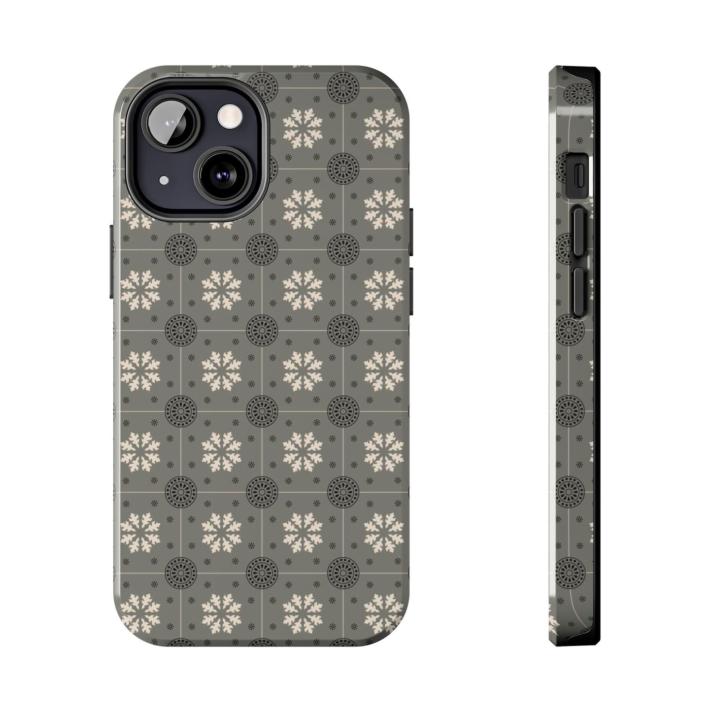 Grey Mosaic Pattern Tough Phone Cases iPhone 13 Mini