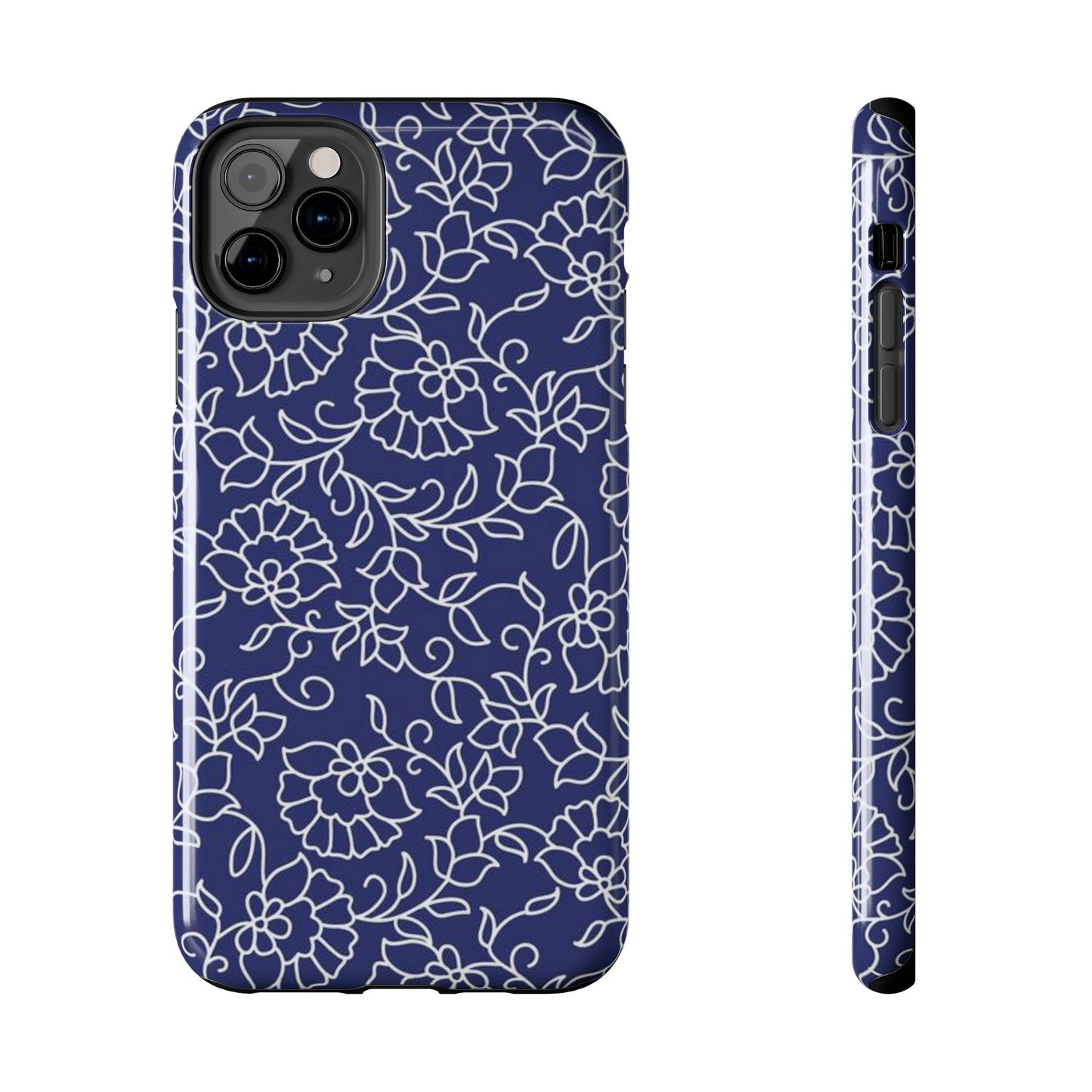 Outline Floral Pattern Tough Phone Cases iPhone 11 Pro Max