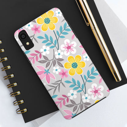 Colorful flowers and leaf Tough Phone Cases