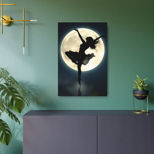 Dancer Under the Moon: A Celestial Ballet Metal Art Sign 20″ x 30″ (Vertical) 0.12''