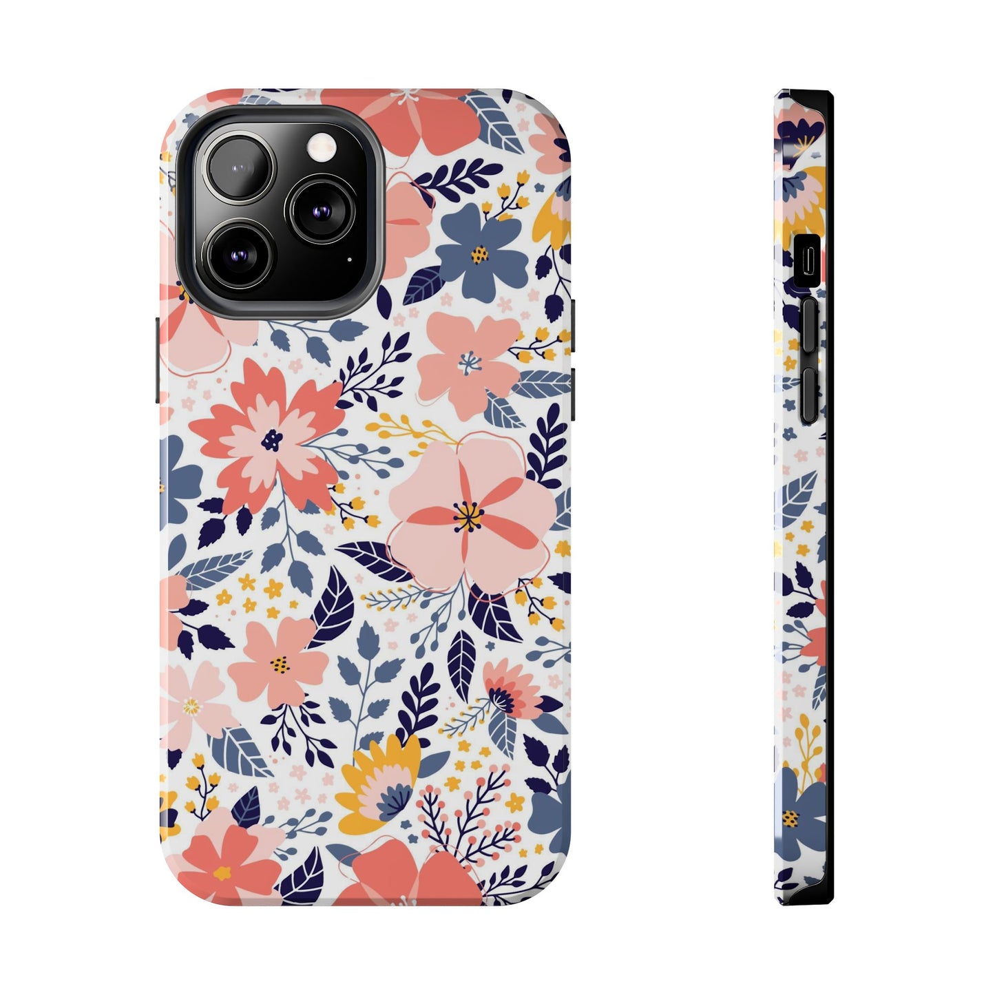 seamless pattern with abstract flowers Tough Phone Cases iPhone 13 Pro Max