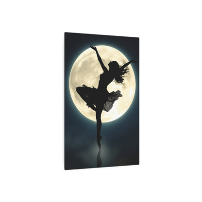 Dancer Under the Moon: A Celestial Ballet Metal Art Sign