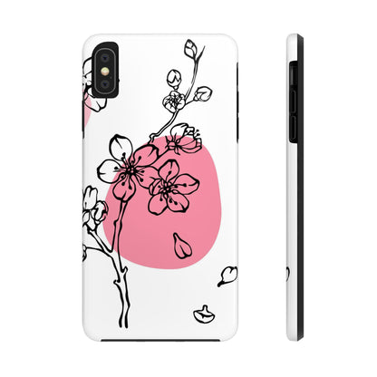 Spring blossom monochrome line art floral Tough Phone Cases iPhone XS MAX