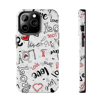 hearts with the words love Tough Phone Cases iPhone 13 Pro