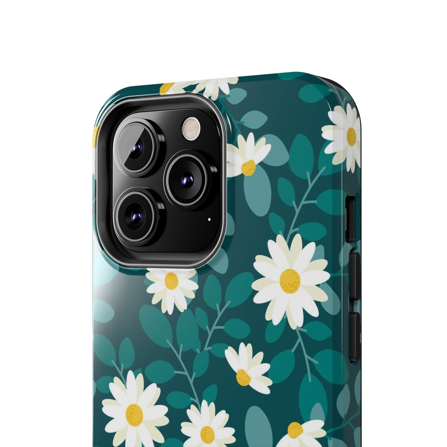 cute white daisy flower flat style seamless pattern Tough Phone Cases